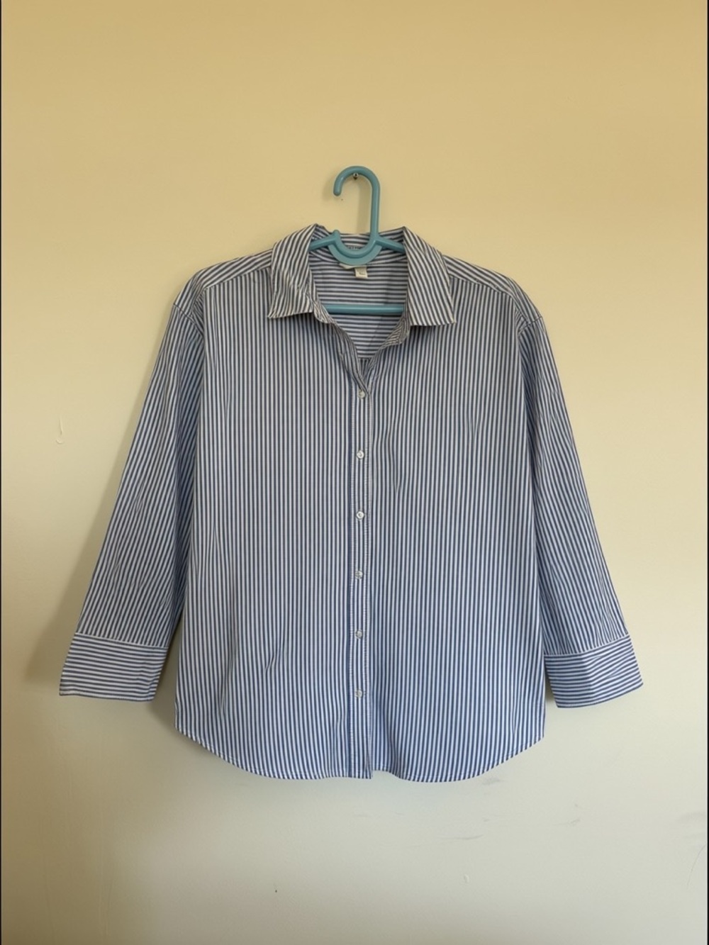 H&M Blue and White Striped Button-Down Shirt